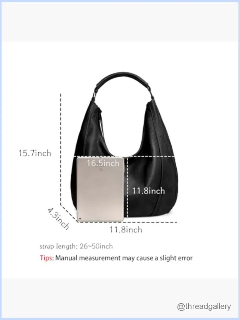 Vegan Leather Hobo Shoulder Bag Tote Crossbody Purse Large Capacity Work Travel